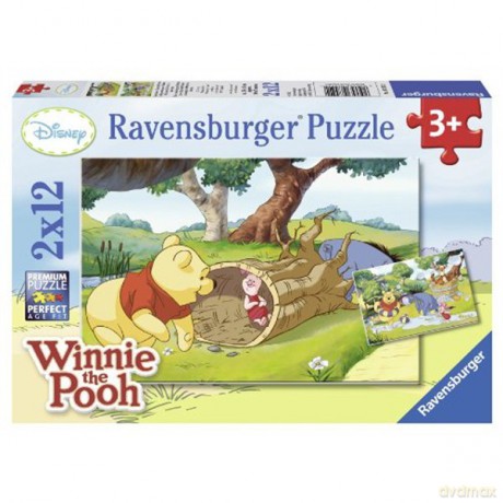 RAVENSBURGER 2x12 el. Wielki Dzień z Kubusiem [PUZZLE]