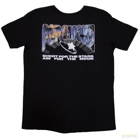 Pop Smoke: Unisex T-Shirt: Stars Infill (Black) (Back Print) (Small)