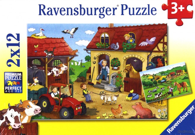RAVENSBURGER 2x12 el. Praca na Farmie [PUZZLE]