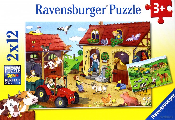 RAVENSBURGER 2x12 el. Praca na Farmie [PUZZLE]