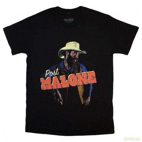 Post Malone: Unisex T-Shirt: Cowboy (Black) (Small)