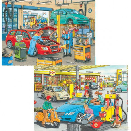 RAVENSBURGER 2x24 el. Warsztat i Stacja Benzynowa [PUZZLE]