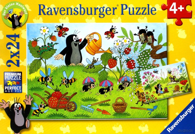 RAVENSBURGER 2x24 el. Krecik w Ogrodzie [PUZZLE]