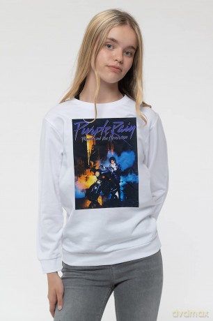 Prince: Kids Sweatshirt: Purple Rain (White) (7-8 Years)