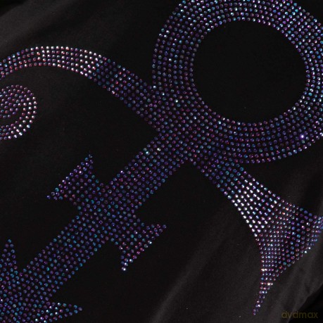 Prince: Ladies T-Shirt: Purple Symbol (Black) (Embellished) (Large)