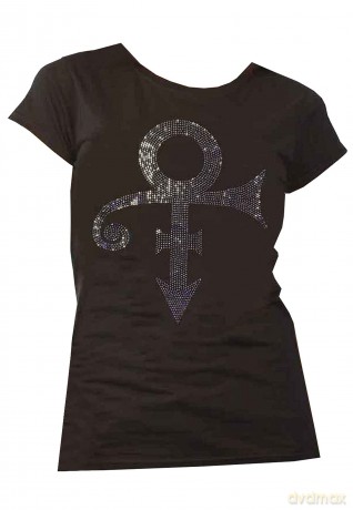 Prince: Ladies T-Shirt: Purple Symbol (Black) (Embellished) (X-Large)