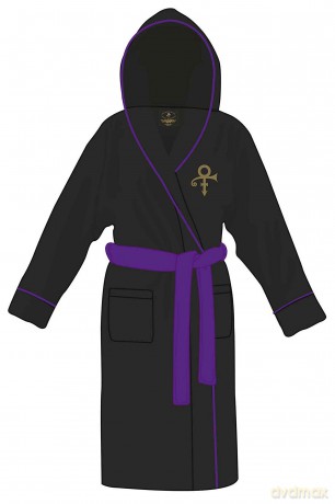 Prince: Unisex Bathrobe: Doves (Black) (Back Print) (Large - X-Large)