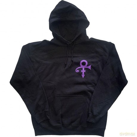 Prince: Unisex Pullover Hoodie: Lotus Flower (Black) (Back Print) (Small)