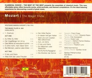 Various:Classical Choice: Mozart The Magic Flute Highlights [CD]