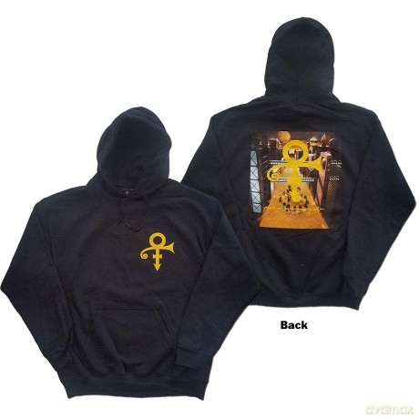 Prince: Unisex Pullover Hoodie: Love Symbol (Black) (Back Print) (Large)
