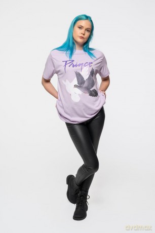 Prince: Unisex T-Shirt: Doves Distressed (Purple) (Medium)