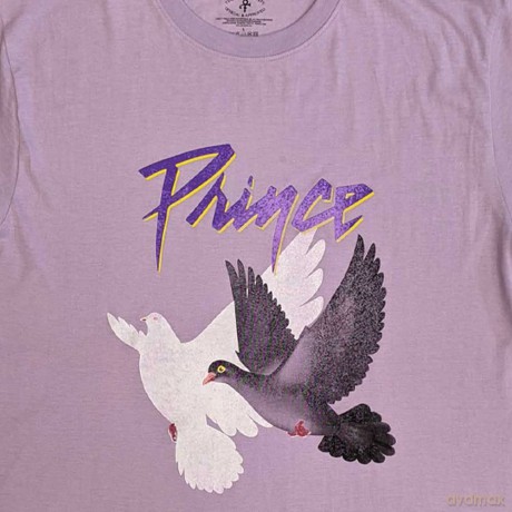Prince: Unisex T-Shirt: Doves Distressed (Purple) (Medium)