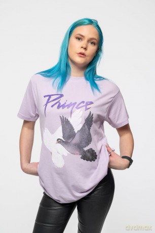 Prince: Unisex T-Shirt: Doves Distressed (Purple) (Medium)