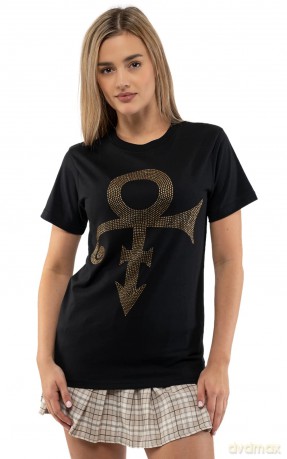 Prince: Unisex T-Shirt: Gold Symbol (Black) (Embellished) (XX-Large)