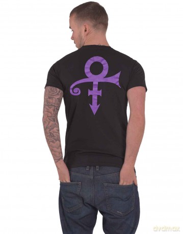 Prince: Unisex T-Shirt: Lotus Flower (Black) (Back Print) (Medium)