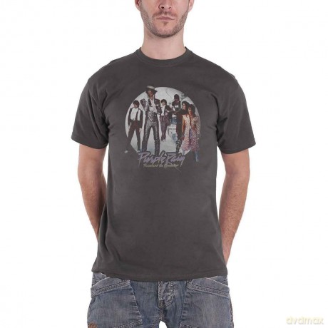 Prince: Unisex T-Shirt: Purple Rain Circle (Charcoal Grey) (Small)