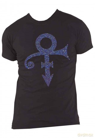 Prince: Unisex T-Shirt: Purple Symbol (Black) (Embellished) (X-Large)