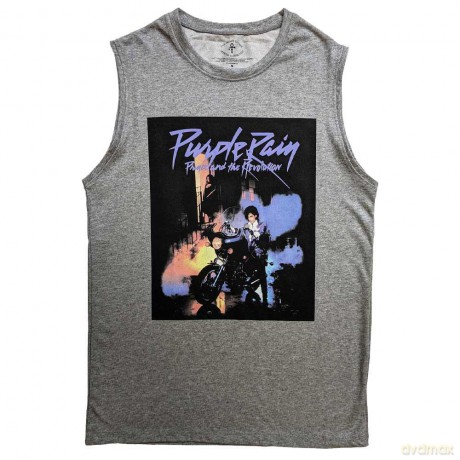 Prince: Unisex Tank T-Shirt: Purple Rain (Grey) (Large)