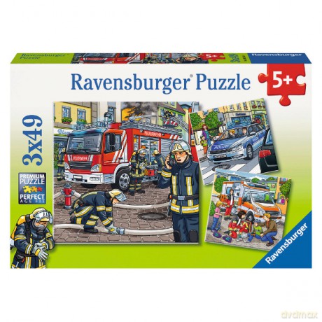 RAVENSBURGER 3x49 el. Służby w potrzebie [PUZZLE]