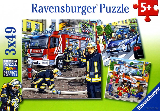RAVENSBURGER 3x49 el. Służby w potrzebie [PUZZLE]