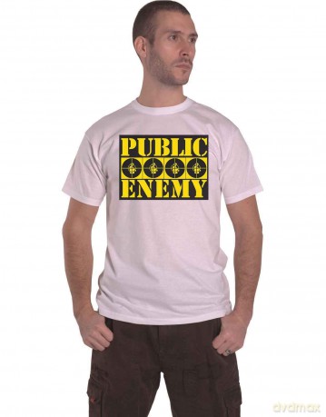 Public Enemy: Unisex T-Shirt: Four Logos (White) (Large)