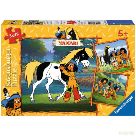 RAVENSBURGER 3x49 el. Yakari [PUZZLE]