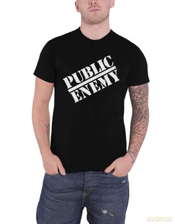 Public Enemy: Unisex T-Shirt: Logo (Black) (X-Large)