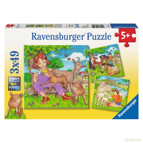 RAVENSBURGER 3x49 el. Moje Ulubione Zwierząta [PUZZLE]