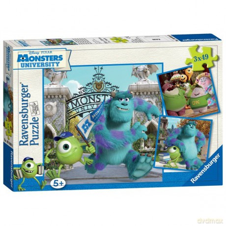 RAVENSBURGER 3x49 el. Potwory i Spółka [PUZZLE]
