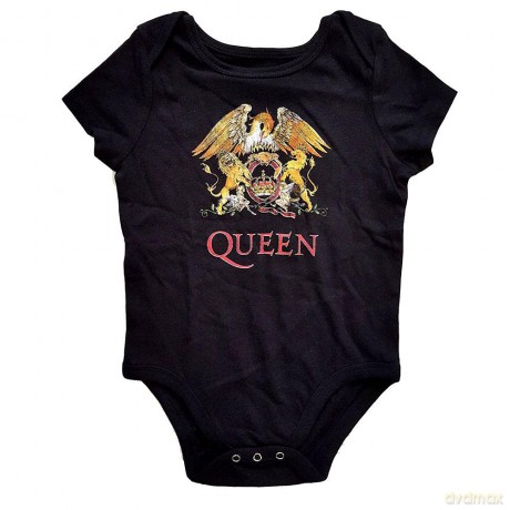 Queen: Kids Baby Grow: Classic Crest (Black) (0-3 Months)