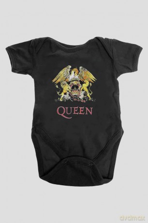 Queen: Kids Baby Grow: Classic Crest (Black) (12-18 Months)