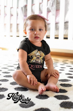Queen: Kids Baby Grow: Classic Crest (Black) (3-6 Months)