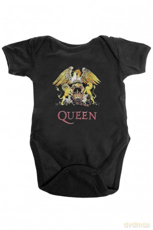 Queen: Kids Baby Grow: Classic Crest (Black) (6-9 Months)