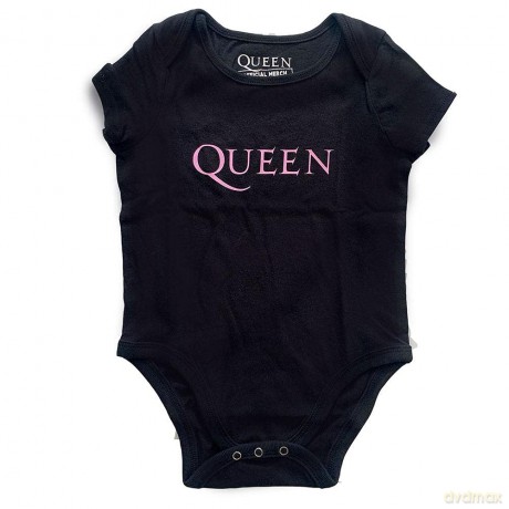 Queen: Kids Baby Grow: Pink Logo (Black) (6-9 Months)