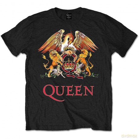 Queen: Kids T-Shirt: Classic Crest (Black) (5-6 Years)