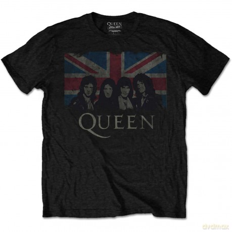 Queen: Kids T-Shirt: Vintage Union Jack (Black) (11-12 Years)