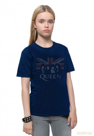 Queen: Kids T-Shirt: Vintage Union Jack (Black) (3-4 Years)