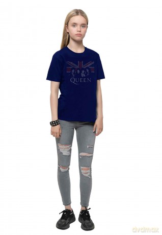 Queen: Kids T-Shirt: Vintage Union Jack (Black) (3-4 Years)