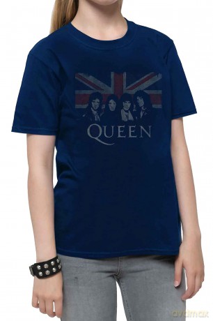Queen: Kids T-Shirt: Vintage Union Jack (Black) (7-8 Years)