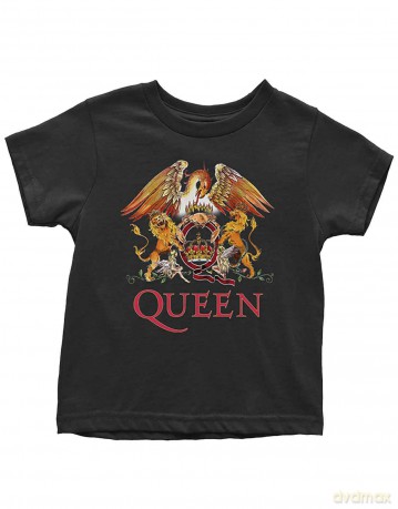 Queen: Kids Toddler T-Shirt: Classic Crest (Black) (12 Months)