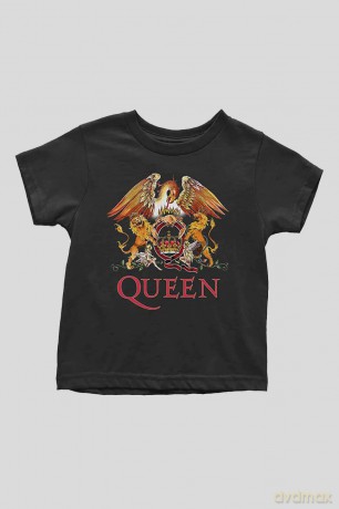 Queen: Kids Toddler T-Shirt: Classic Crest (Black) (24 Months)