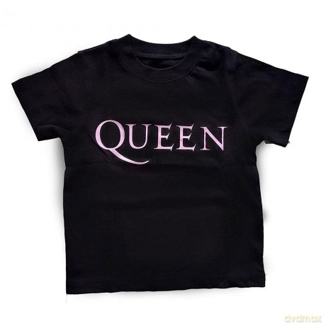 Queen: Kids Toddler T-Shirt: Pink Logo (Black) (3 Years)