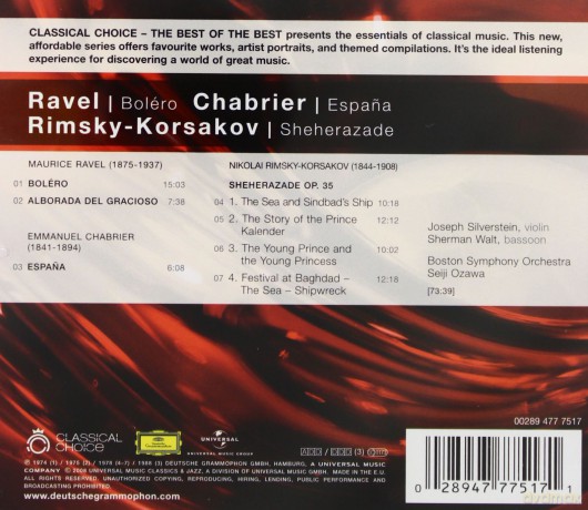 Various:Classical Choice: Ravel Bolero/Chabrier Espana/Rimsk-Korsa [CD]