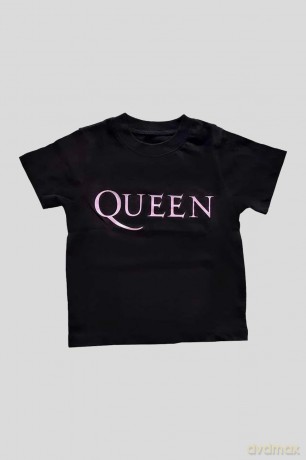 Queen: Kids Toddler T-Shirt: Pink Logo (Black) (5 Years)