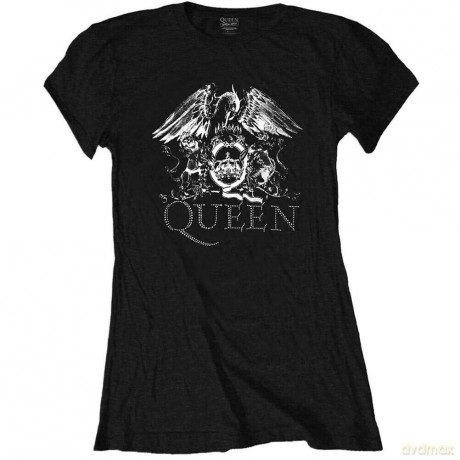 Queen: Ladies Fashion Tee: Logo with Rhinestone Application (Medium)
