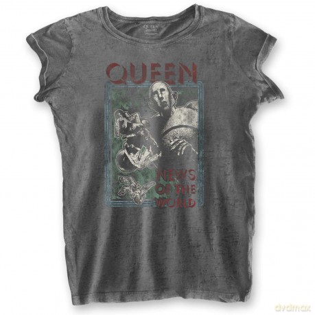 Queen: Ladies Fashion Tee: News of the World (Burn Out) (Small)