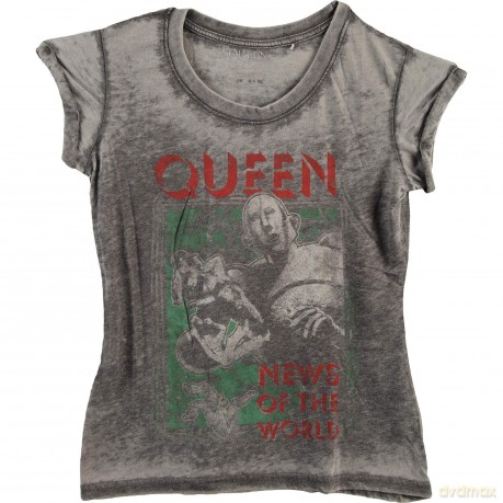 Queen: Ladies Fashion Tee: News of the World (Burn Out) (X-Large)