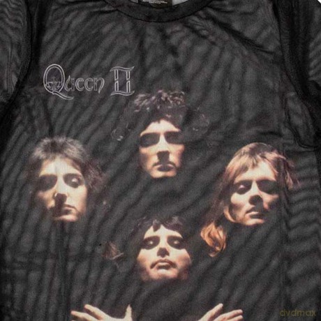 Queen: Ladies Long Sleeve Crop Top: Bo Rhap Classic (Black) (Mesh) (Small)