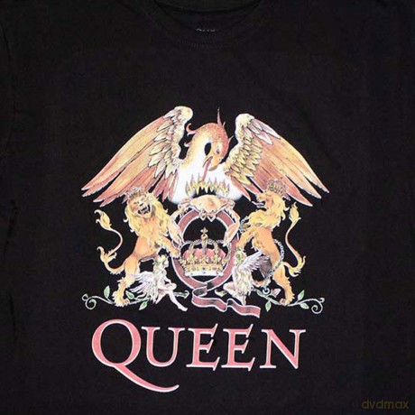 Queen: Ladies T-Shirt Dress: Classic Crest (Black) (Small)