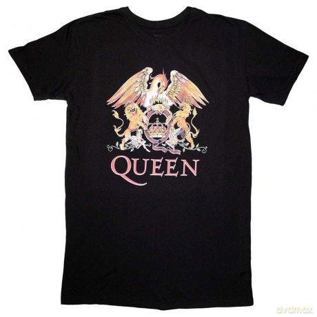 Queen: Ladies T-Shirt Dress: Classic Crest (Black) (Small)
